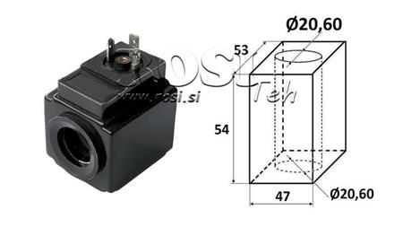 BOBINA ELETTROMAGNETICA 230VAC - DS3 - fi 20.6mm-54mm 176W
