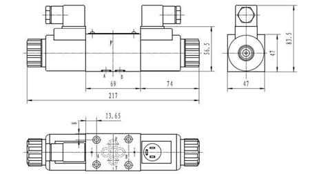VANNE ÉLECTROMAGNÉTIQUE HYDRAULIQUE CETOP 3 12_24_230V N2_dimensions