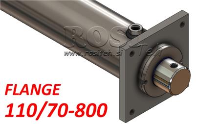 HYDRAULISCHE CYLINDER MET BEVESTIGINGSPLAAT 110/70-800