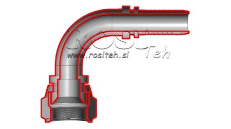 RACCORD HYDRAULIQUE DKJ JIC74° COUDE FEMELLE 90° DN19-1 3/16-12