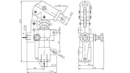 POMPA MANUALE 20CC -SD- AUTONOMA A DIREZIONE SINGOLA - dimensioni
