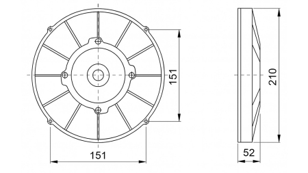 AXIAL VENTILATOR 190MM PULLING 24V