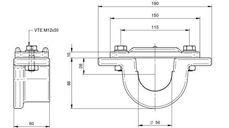 DRŽIAK PRE TELESKOPICKÝ CYLINDER FI55-A