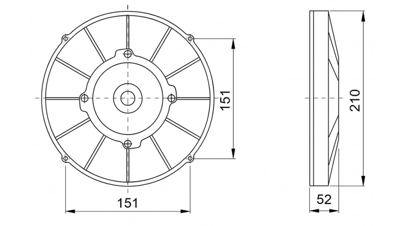 AXIAL VENTILATOR 190MM PULLING 24V