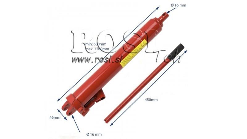 CILINDRO IDRAULICO 8Ton CON POMPA MANUALE CORSO 510 mm