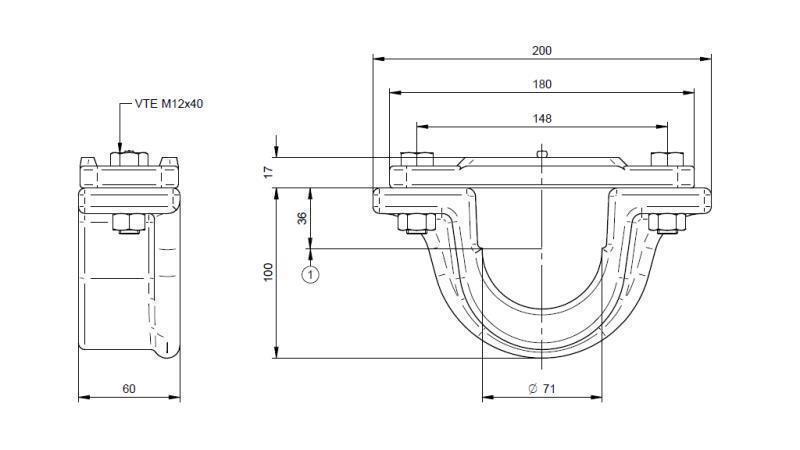 DRŽIAK PRE TELESKOPICKÝ CYLINDER FI70-A