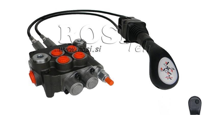 JOYSTICK 1x BOUTON AVEC PULLEY 2.5 m ET VANNE HYDRAULIQUE 2xP80 l.