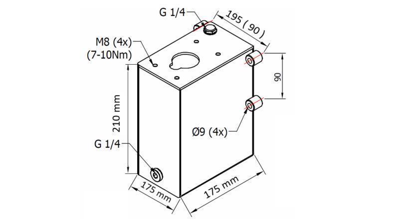 RÉSERVOIR 5L POUR POMPE MANUELLE - dimensions